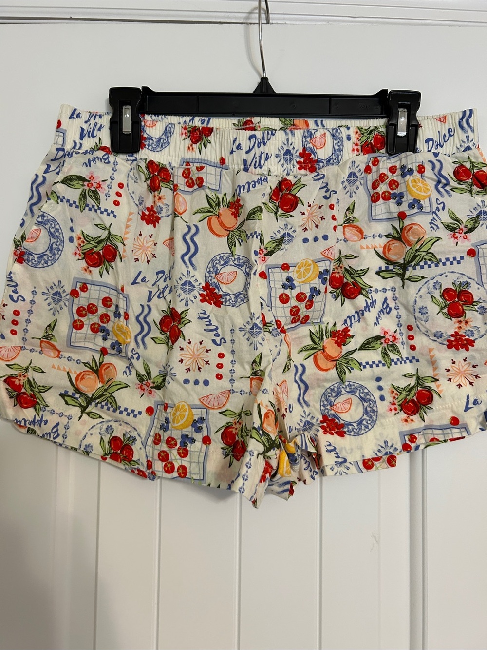 Target Cream High-Waist Fruit & Floral Print Shorts